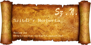 Szitár Norberta névjegykártya